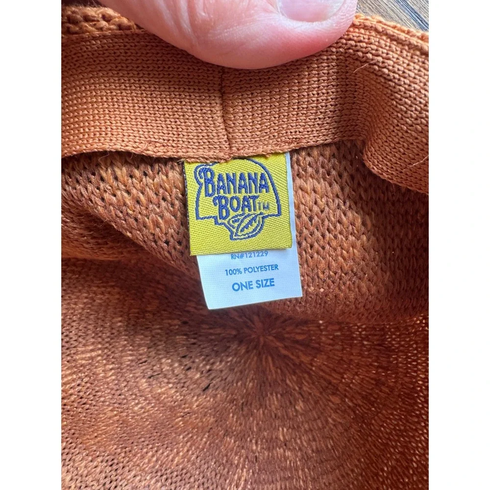 Banana Boat Womens Terracotta Orange Brown Wide Brim Sun Hat One Size Packable!